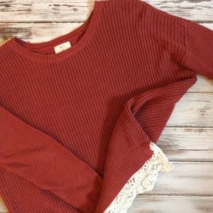 Lace Trim Sweater